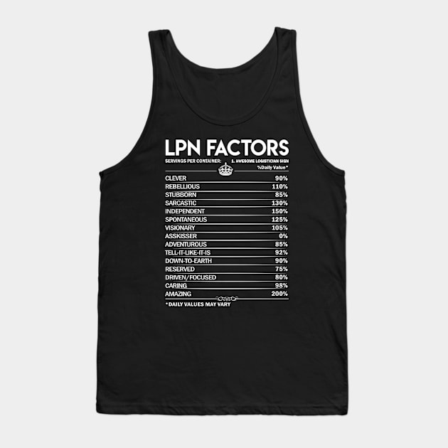 Lpn T Shirt - Daily Factors 2 Gift Item Tee Tank Top by Jolly358